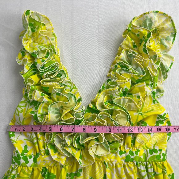 Adorable 1960s Lilly Pulitzer " The Lilly " Ruffled Maxi Dress Vintage Size 12 - Picture 8 of 13